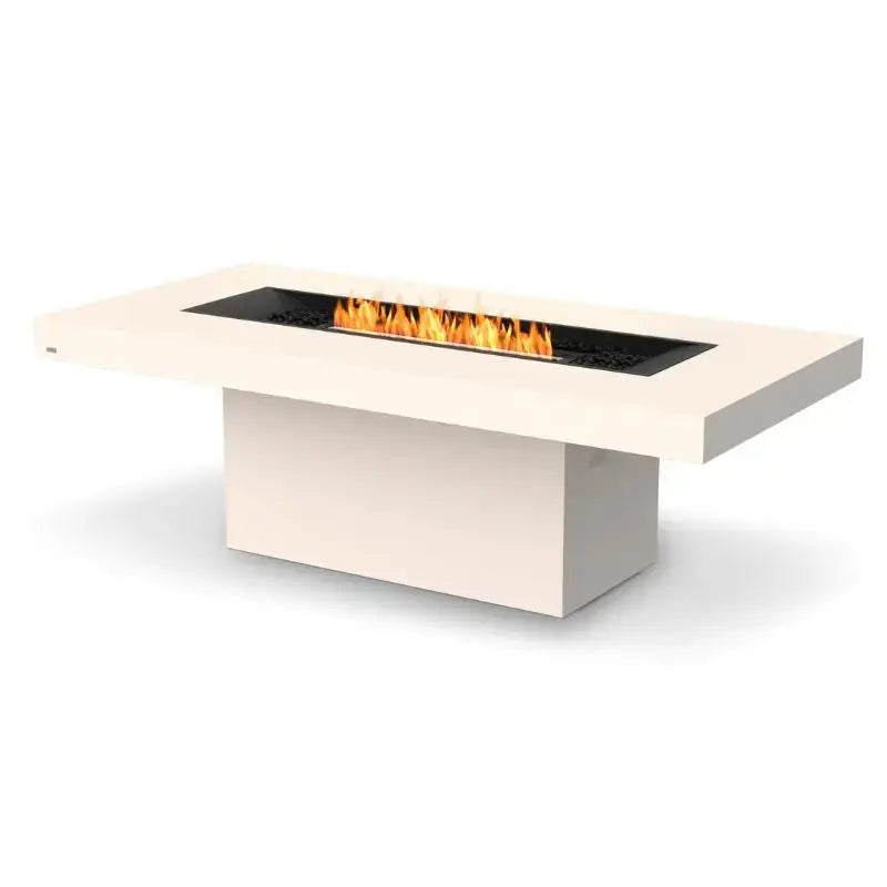 EcoSmart Fire Gin 90 (Dining) Bioethanol Fire Pit Table Bone Black Burner 