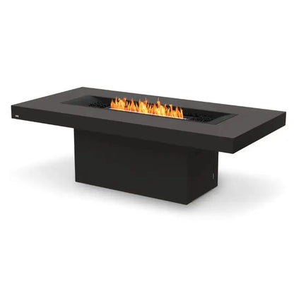 EcoSmart Fire Gin 90 (Dining) Bioethanol Fire Pit Table Graphite Black Burner 