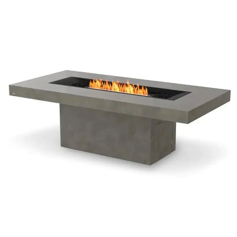 EcoSmart Fire Gin 90 (Dining) Bioethanol Fire Pit Table Natural Black Burner 