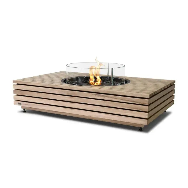 EcoSmart Fire Martini 50 Bioethanol Fire Table Teak Black Burner 