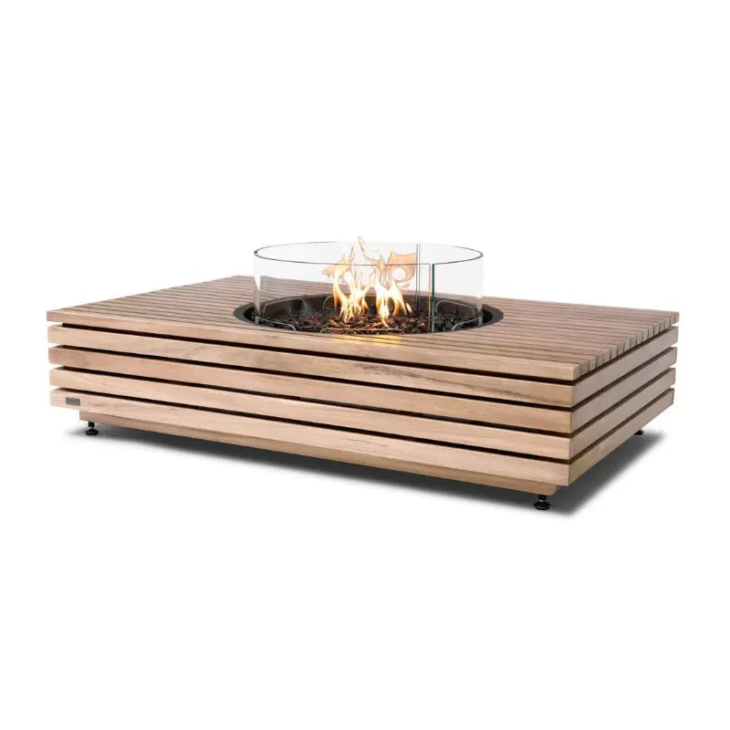 EcoSmart Fire Martini 50 Gas Fire Pit Table Teak  