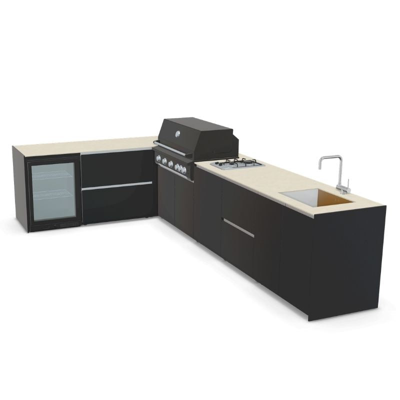 Fontana Ignes Outdoor Kitchen - 5 Burner Grill, Hob, Storage, Sink and Fridge