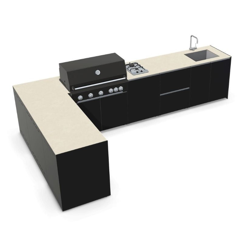 Fontana Ignes Outdoor Kitchen - 5 Burner Grill, Hob, Storage, Sink and Fridge