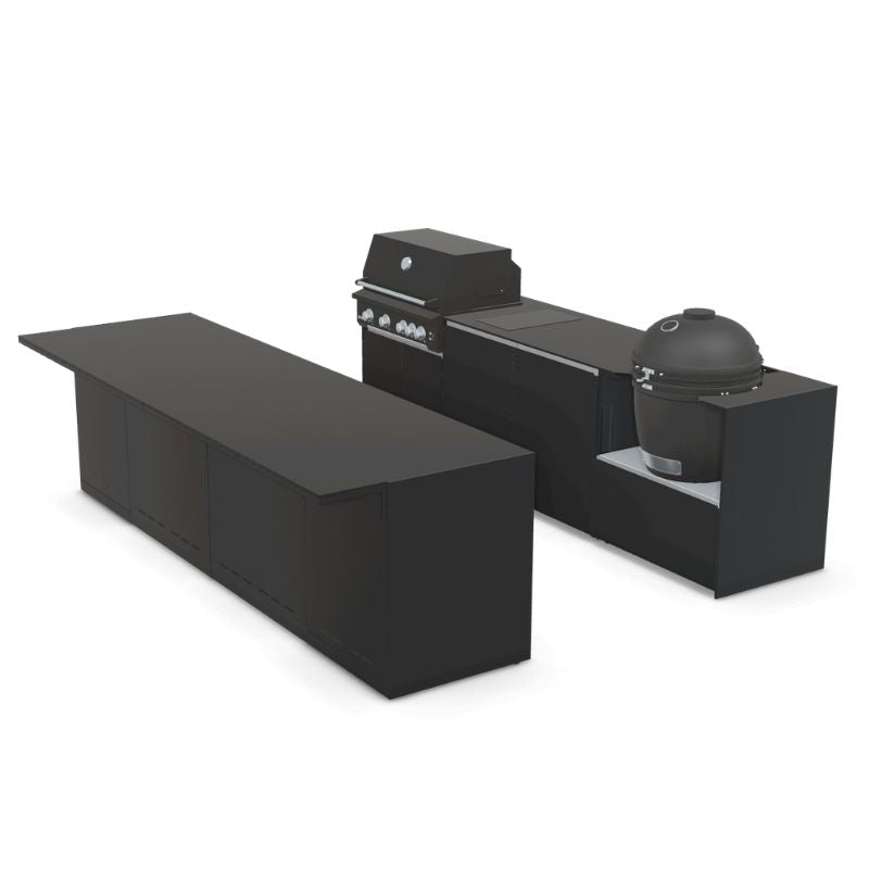 Fontana Ignes Outdoor Kitchen and Bar - 4 Burner Grill, Kamado, Hob, Storage and Refrigeration