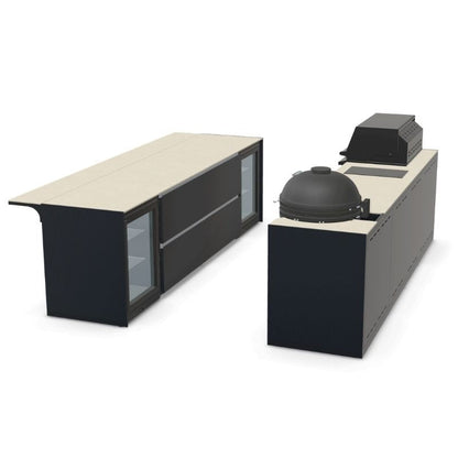 Fontana Ignes Outdoor Kitchen and Bar - 4 Burner Grill, Kamado, Hob, Storage and Refrigeration