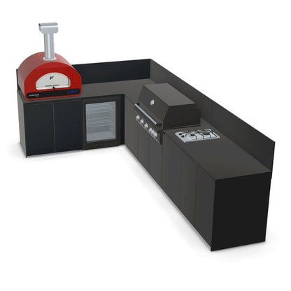 Fontana Ignes Outdoor Kitchen - 5 Burner Grill, Volta 70 Pizza Oven, Hob, Storage and Fridge