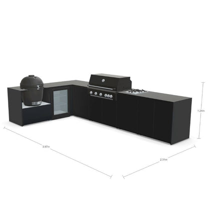 Fontana Ignes Outdoor Kitchen - 5 Burner Grill, Kamado, Hob, Storage and Fridge