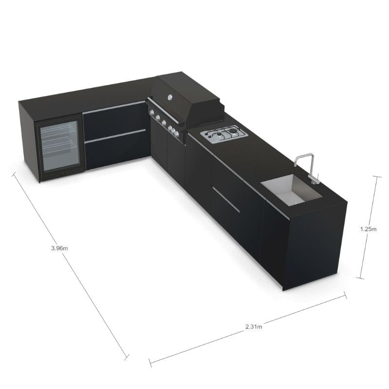 Fontana Ignes Outdoor Kitchen - 5 Burner Grill, Hob, Storage, Sink and Fridge