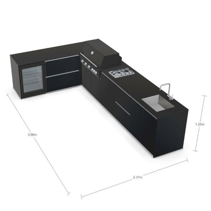 Fontana Ignes Outdoor Kitchen - 5 Burner Grill, Hob, Storage, Sink and Fridge