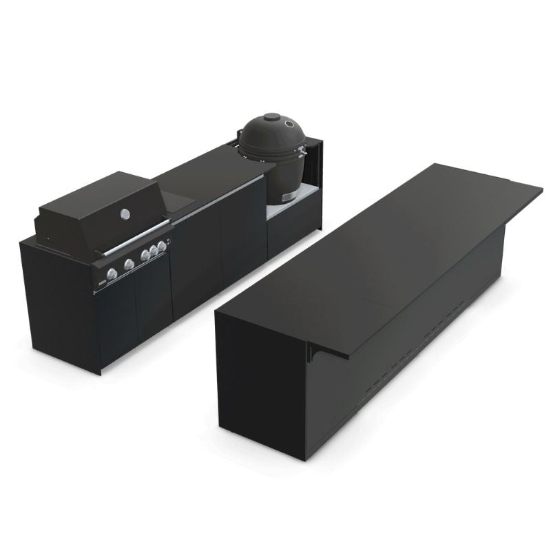 Fontana Ignes Outdoor Kitchen and Bar - 4 Burner Grill, Kamado, Hob, Storage and Refrigeration