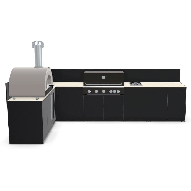 Fontana Ignes Outdoor Kitchen - 5 Burner Grill, Volta 70 Pizza Oven, Hob, Storage and Fridge