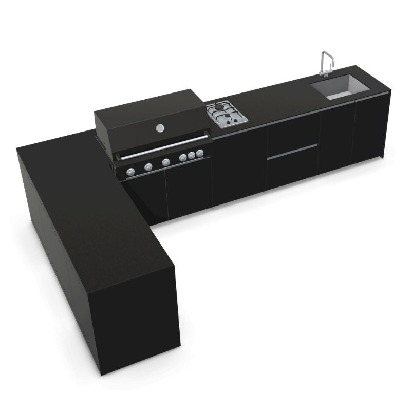 Fontana Ignes Outdoor Kitchen - 5 Burner Grill, Hob, Storage, Sink and Fridge