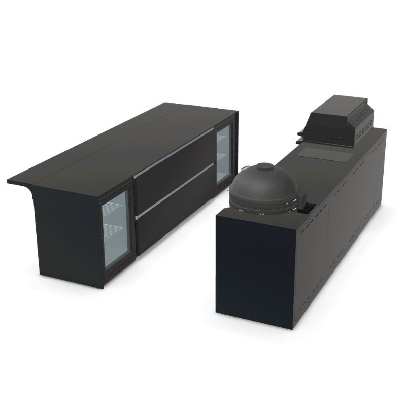 Fontana Ignes Outdoor Kitchen and Bar - 4 Burner Grill, Kamado, Hob, Storage and Refrigeration