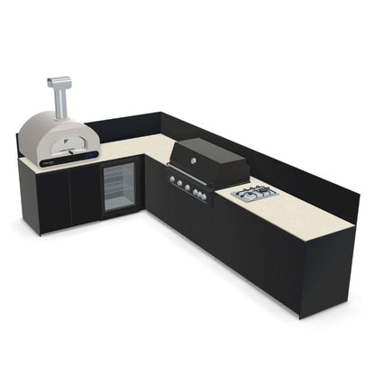Fontana Ignes Outdoor Kitchen - 5 Burner Grill, Volta 70 Pizza Oven, Hob, Storage and Fridge