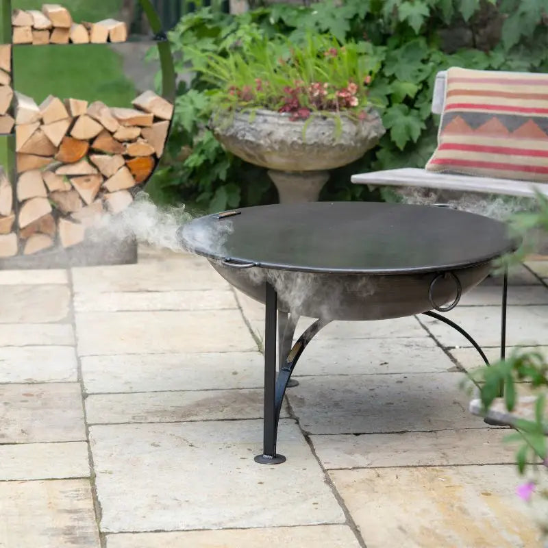 Firepits UK Plain Jane Fire Pit with Swing Arm BBQ Rack   