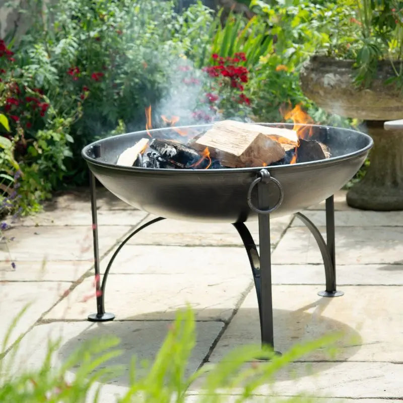 Firepits UK Plain Jane Fire Pit with Swing Arm BBQ Rack   