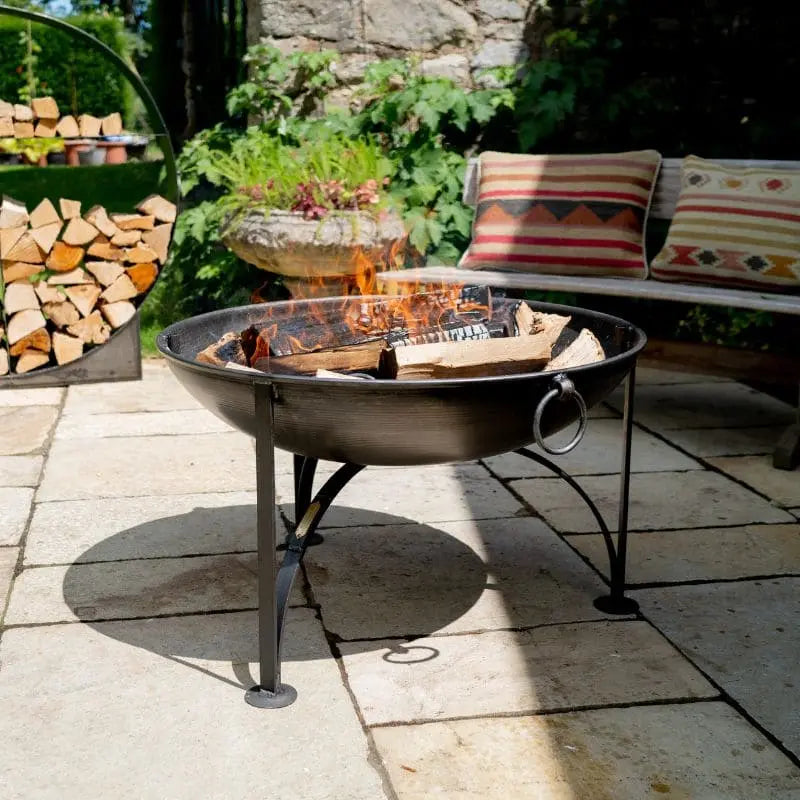 Firepits UK Plain Jane Fire Pit with Swing Arm BBQ Rack   