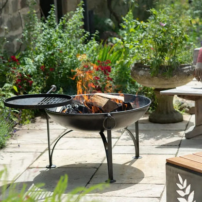 Firepits UK Plain Jane Fire Pit with Swing Arm BBQ Rack   