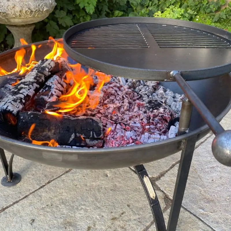 Firepits UK Plain Jane Fire Pit with Swing Arm BBQ Rack   