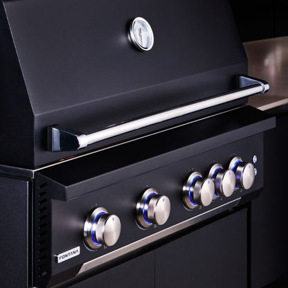 Fontana Ignes Outdoor Kitchen - 5 Burner Grill, Storage and Fridge