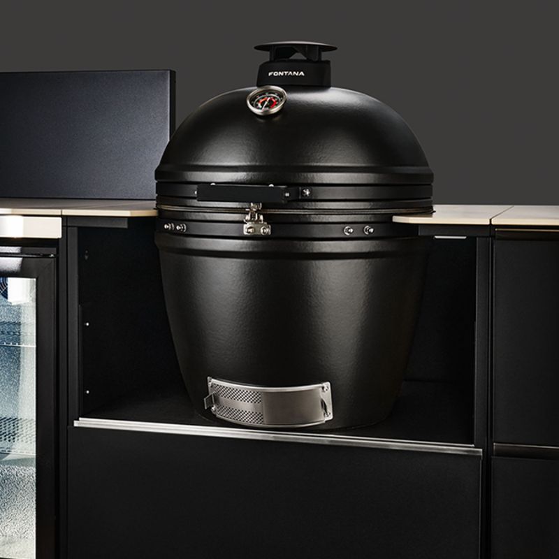 Fontana Ignes Outdoor Kitchen - 4 Burner Grill, Kamado, Storage and Fridge