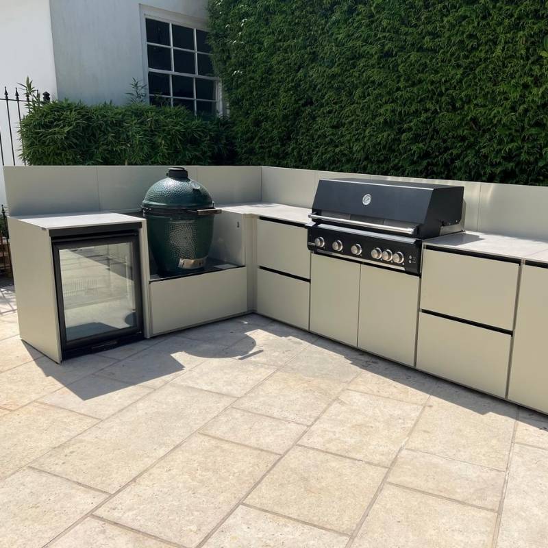 Fontana Ignes Outdoor Kitchen - 5 Burner Grill, Storage and Fridge