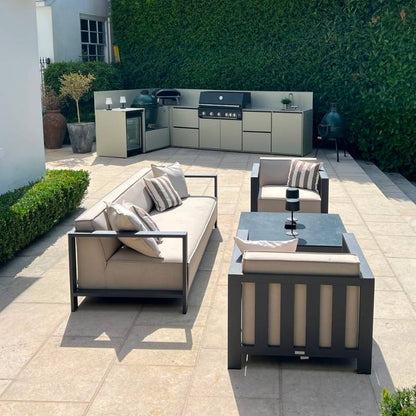 Fontana Ignes Outdoor Kitchen - 5 Burner Grill, Storage and Fridge
