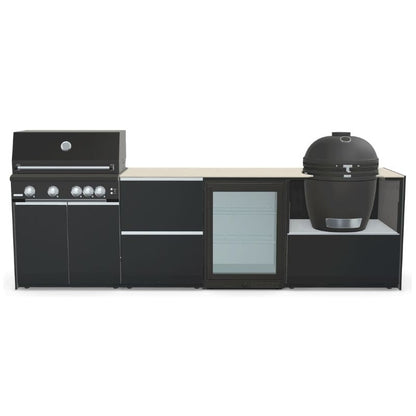Fontana Ignes Outdoor Kitchen - 4 Burner Grill, Kamado, Storage and Fridge