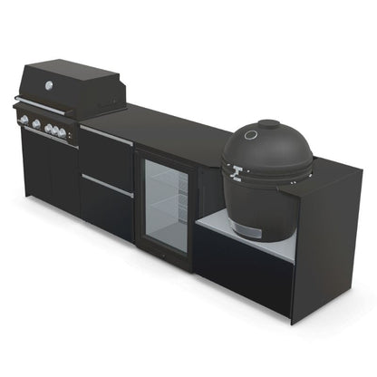 Fontana Ignes Outdoor Kitchen - 4 Burner Grill, Kamado, Storage and Fridge