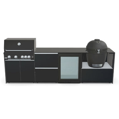 Fontana Ignes Outdoor Kitchen - 4 Burner Grill, Kamado, Storage and Fridge