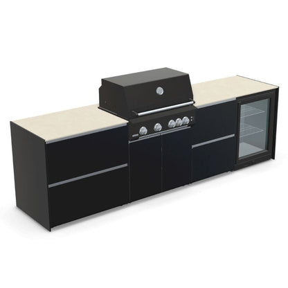 Fontana Ignes Outdoor Kitchen - 4 Burner Grill, Storage and Fridge