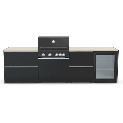 Fontana Ignes Outdoor Kitchen - 4 Burner Grill, Storage and Fridge