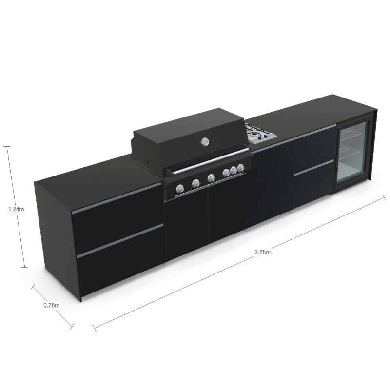 Fontana Ignes Outdoor Kitchen - 5 Burner Grill, Hob, Storage and Fridge