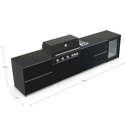 Fontana Ignes Outdoor Kitchen - 5 Burner Grill, Hob, Storage and Fridge