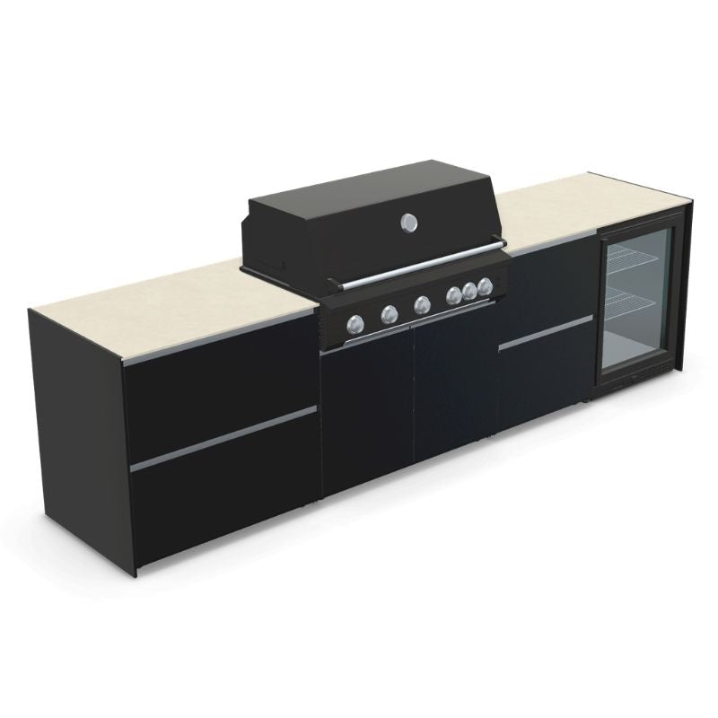 Fontana Ignes Outdoor Kitchen - 5 Burner Grill, Storage and Fridge