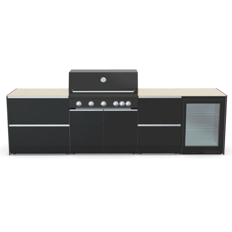 Fontana Ignes Outdoor Kitchen - 5 Burner Grill, Storage and Fridge