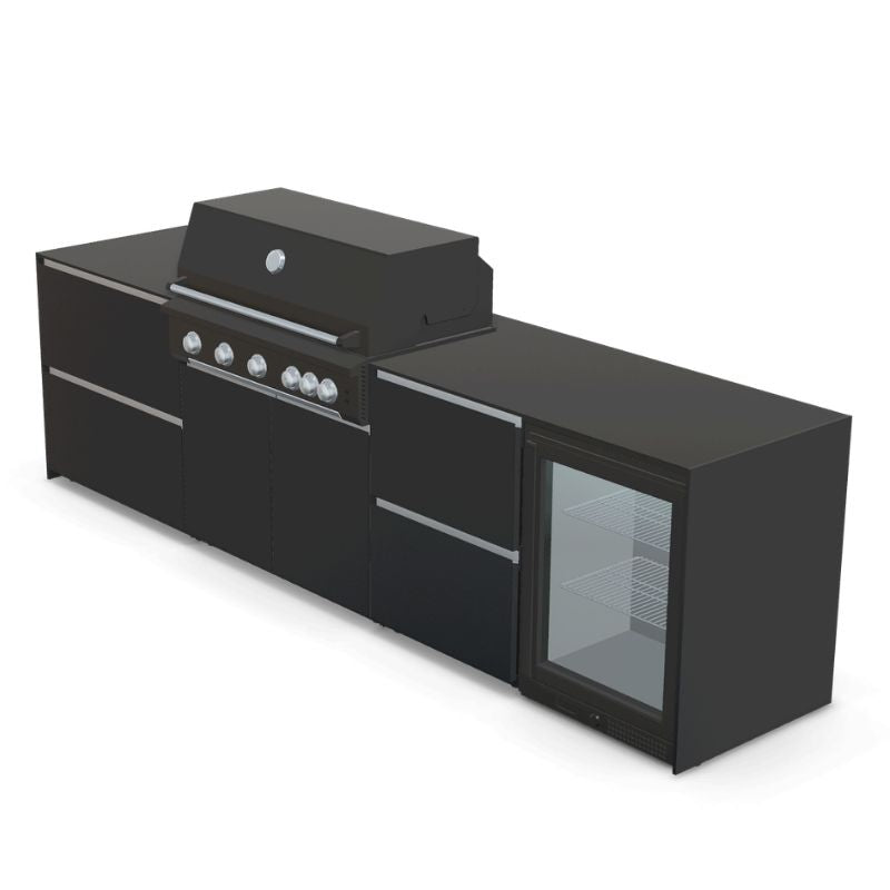 Fontana Ignes Outdoor Kitchen - 5 Burner Grill, Storage and Fridge