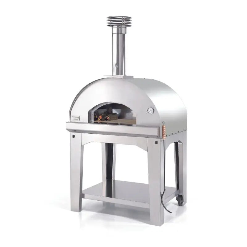 Fontana Mangiafuoco Wood Pizza Oven With Trolley Stainless Steel  