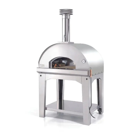 Fontana Mangiafuoco Wood Pizza Oven With Trolley Stainless Steel  