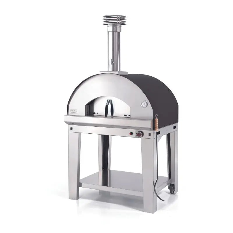 Fontana Mangiafuoco Gas-Hybrid Pizza Oven With Trolley Anthracite  