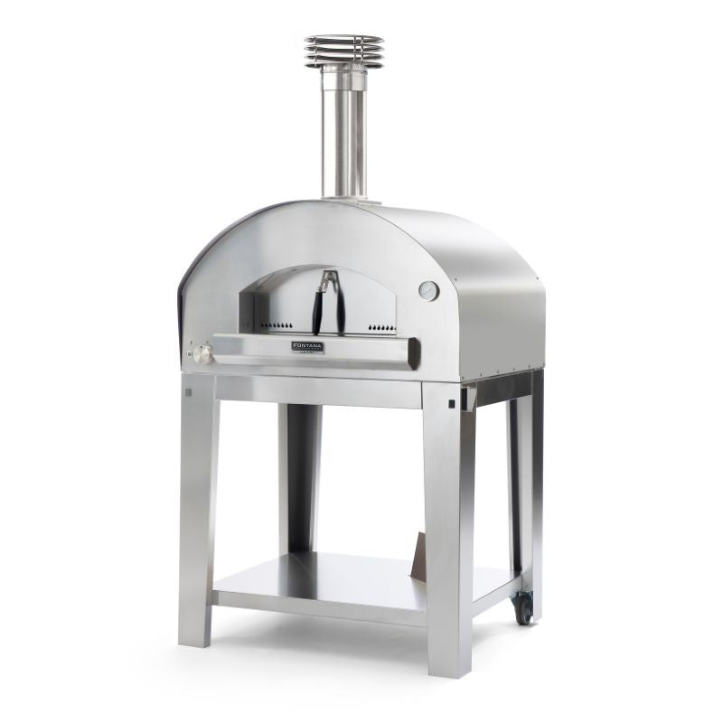 Fontana Mangiafuoco Dual Fuel Pizza Oven Stainless Steel With Stand