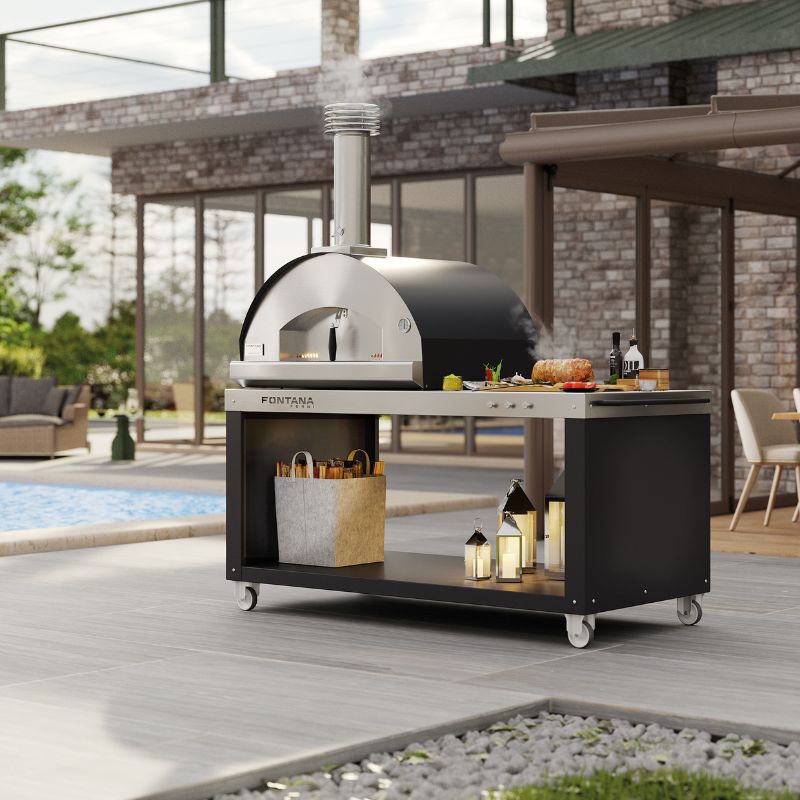 Fontana Mangiafuoco Dual Fuel Pizza Oven With Trolley