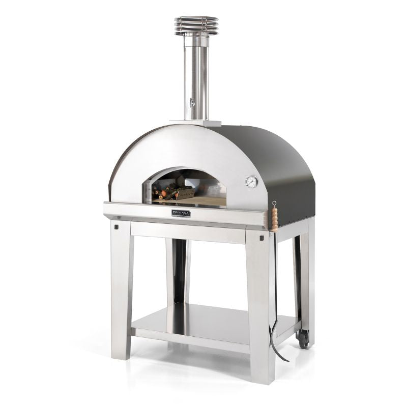 Fontana Mangiafuoco Wood Fired Pizza Oven Anthracite With Stand