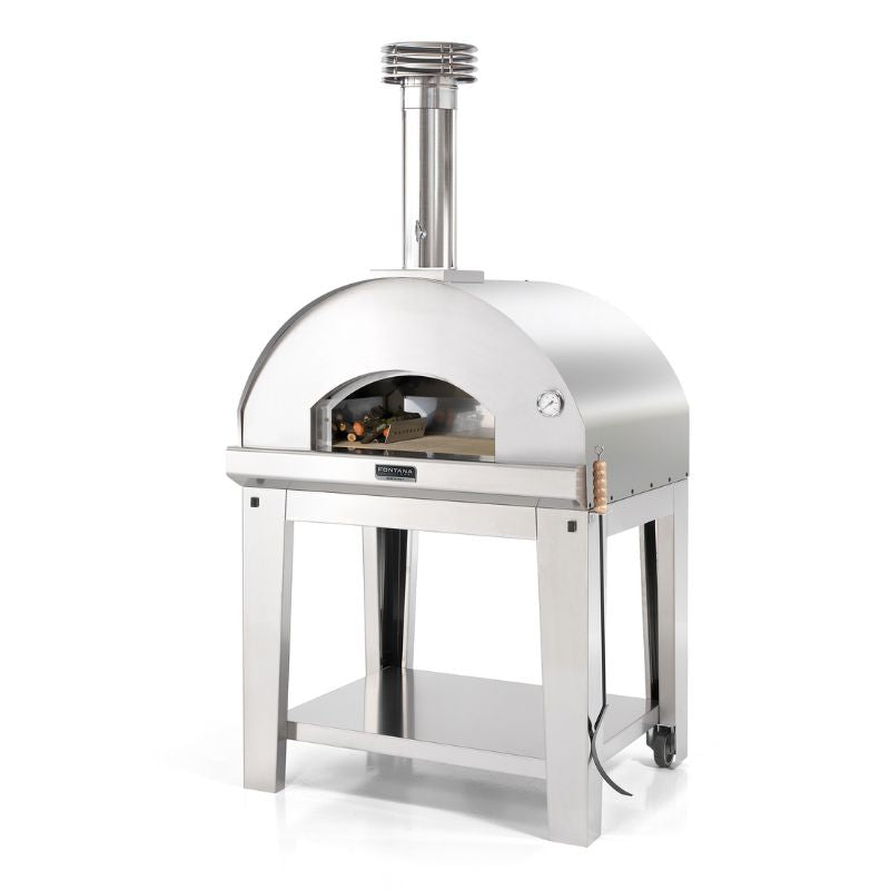 Fontana Mangiafuoco Wood Fired Pizza Oven Stainless Steel With Stand