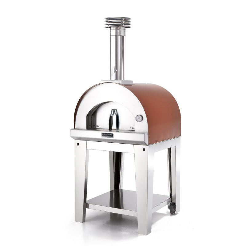 Fontana Margherita Wood Fired Pizza Oven Rosso With Stand