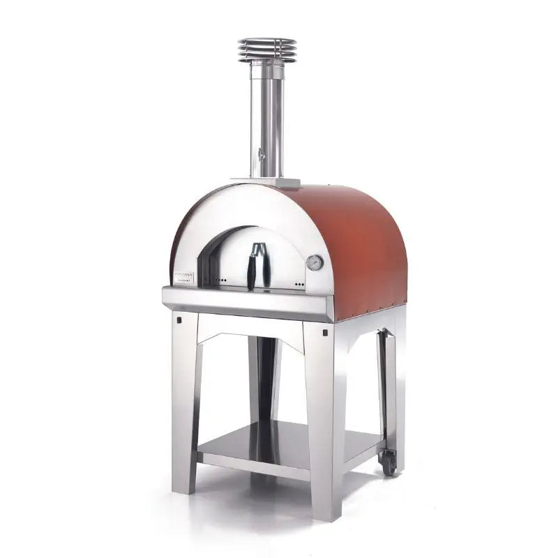 Fontana Margherita Wood Pizza Oven With Trolley Rosso  