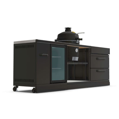 GRLLR Outdoor Kitchen - Ember Classic 18 inch Kamado, Fridge and Sink