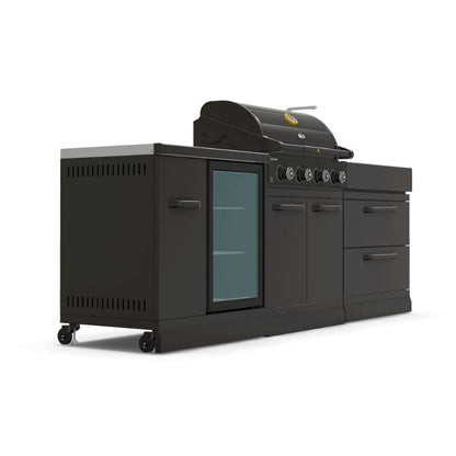 GRLLR Outdoor Kitchen 4 Burner BBQ with Fridge and Sink