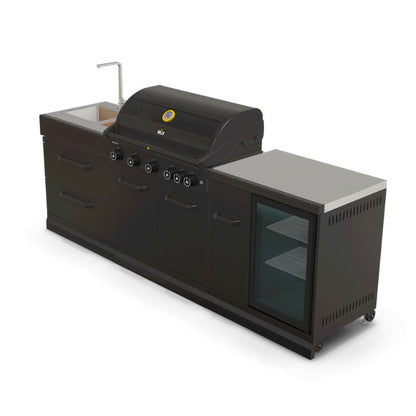 GRLLR Outdoor Kitchen - G5S 5 Burner BBQ, Fridge and Sink