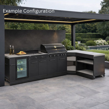 GRLLR Outdoor Kitchen with Stove, Fridge and Sink GRLLR
